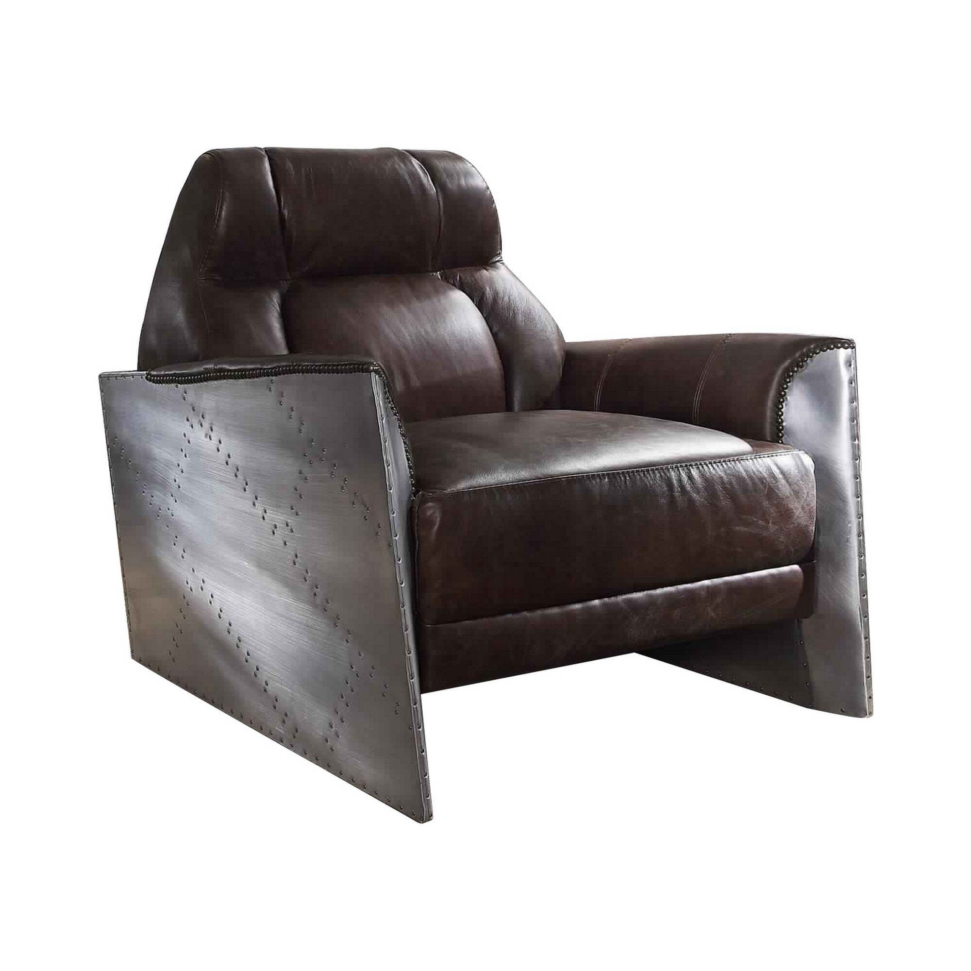 Leather Aluminum Patchwork Armchair