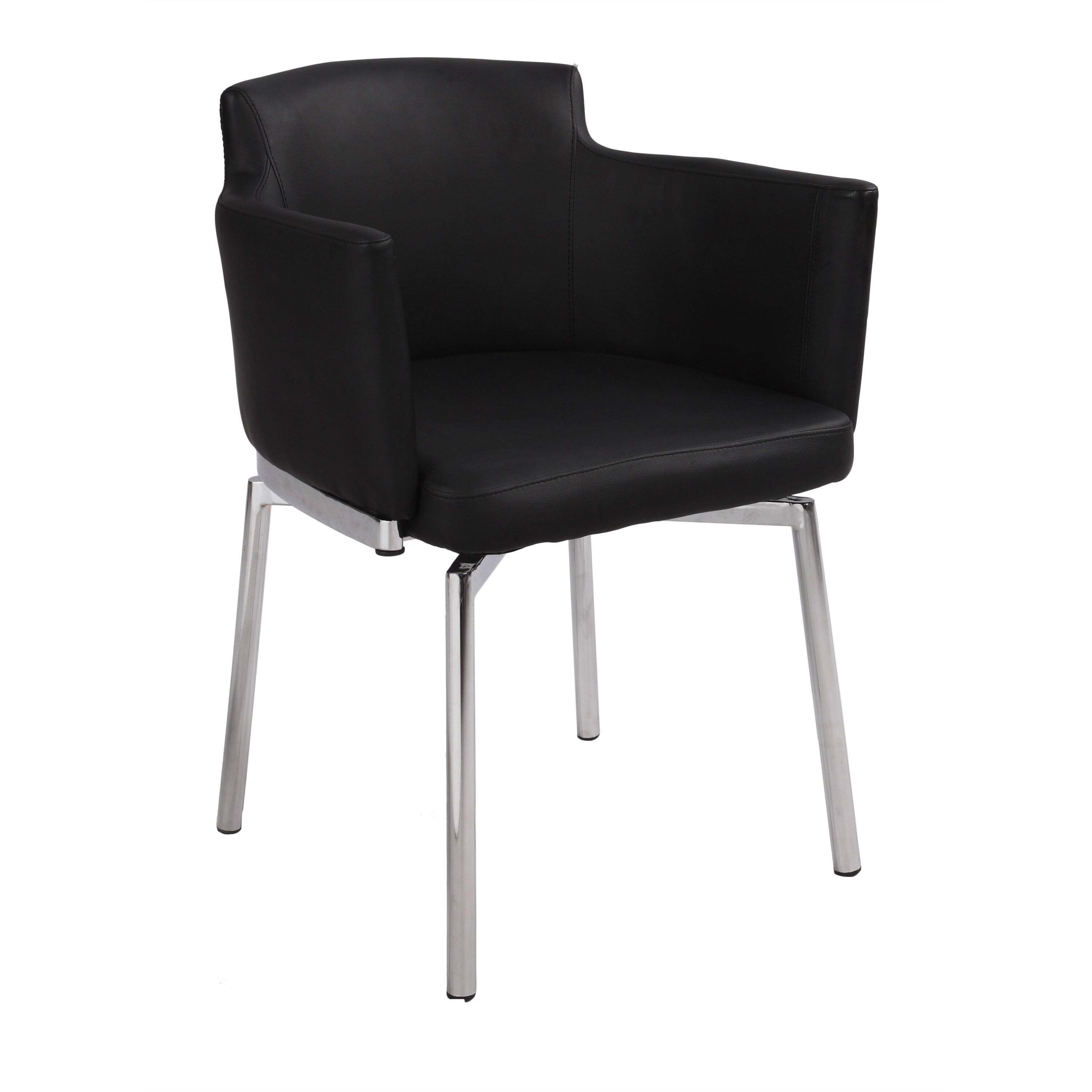 Leather Club Style Luxury Swivel Dining Chairs