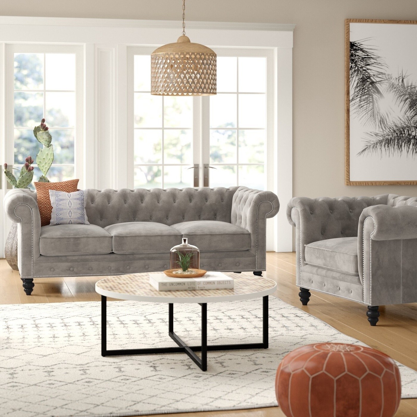 Grey chesterfield sofa living deals room ideas