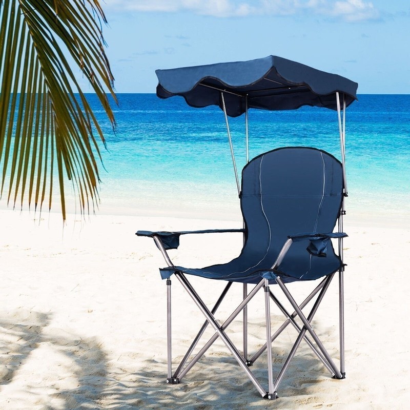 Lightweight beach chair with canopy