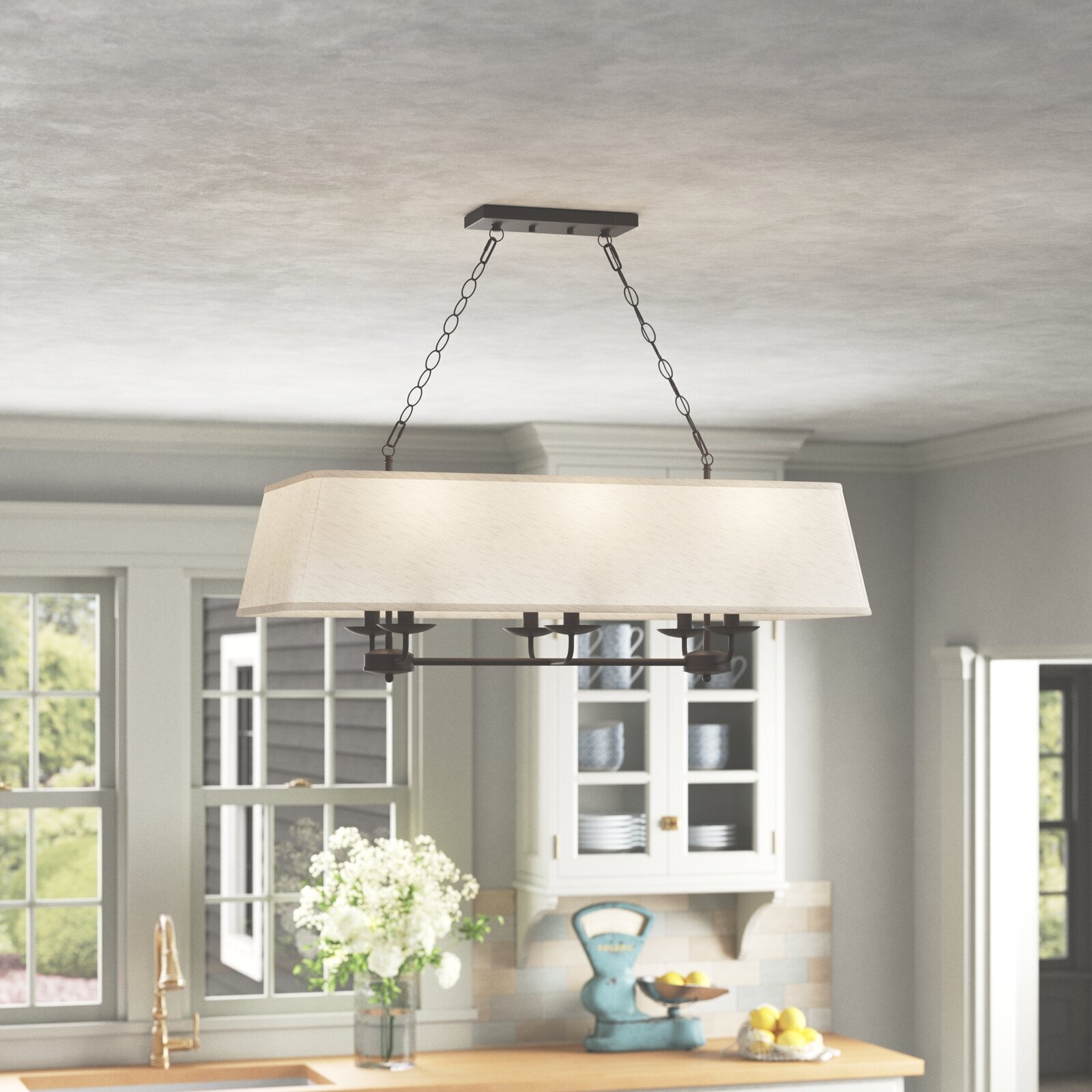 Rectangle kitchen deals island light