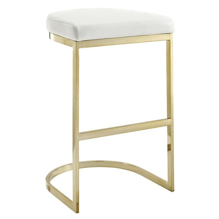Manhattan white gold bar stool