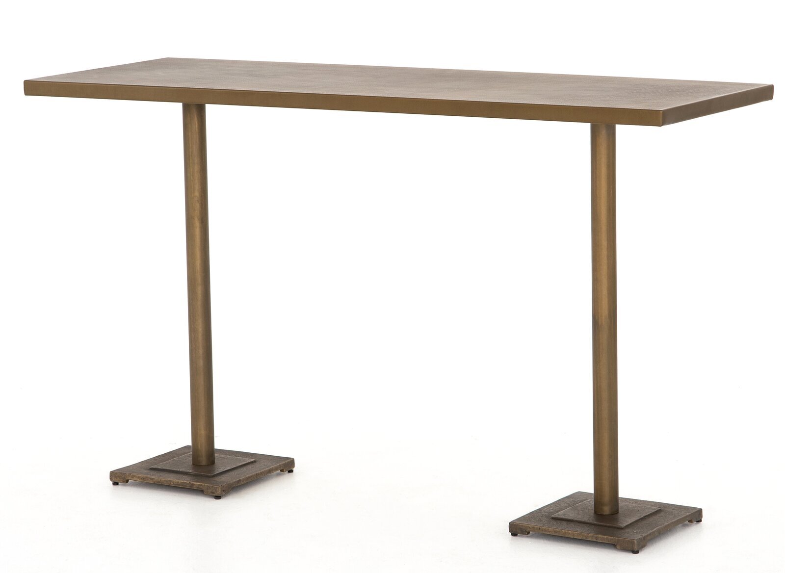 Metal Topped Dining Table With Double Pedestals