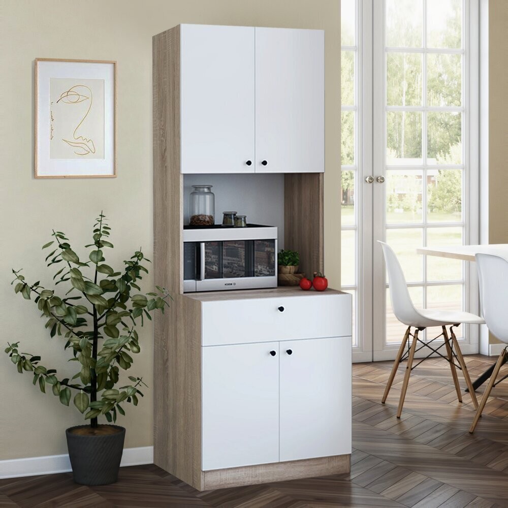 Mid Century Modern Freestanding Kitchen Pantry Cabinet