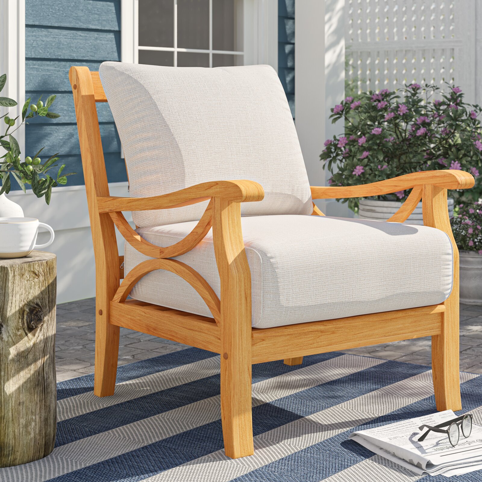 Mid century teak chairs for patios