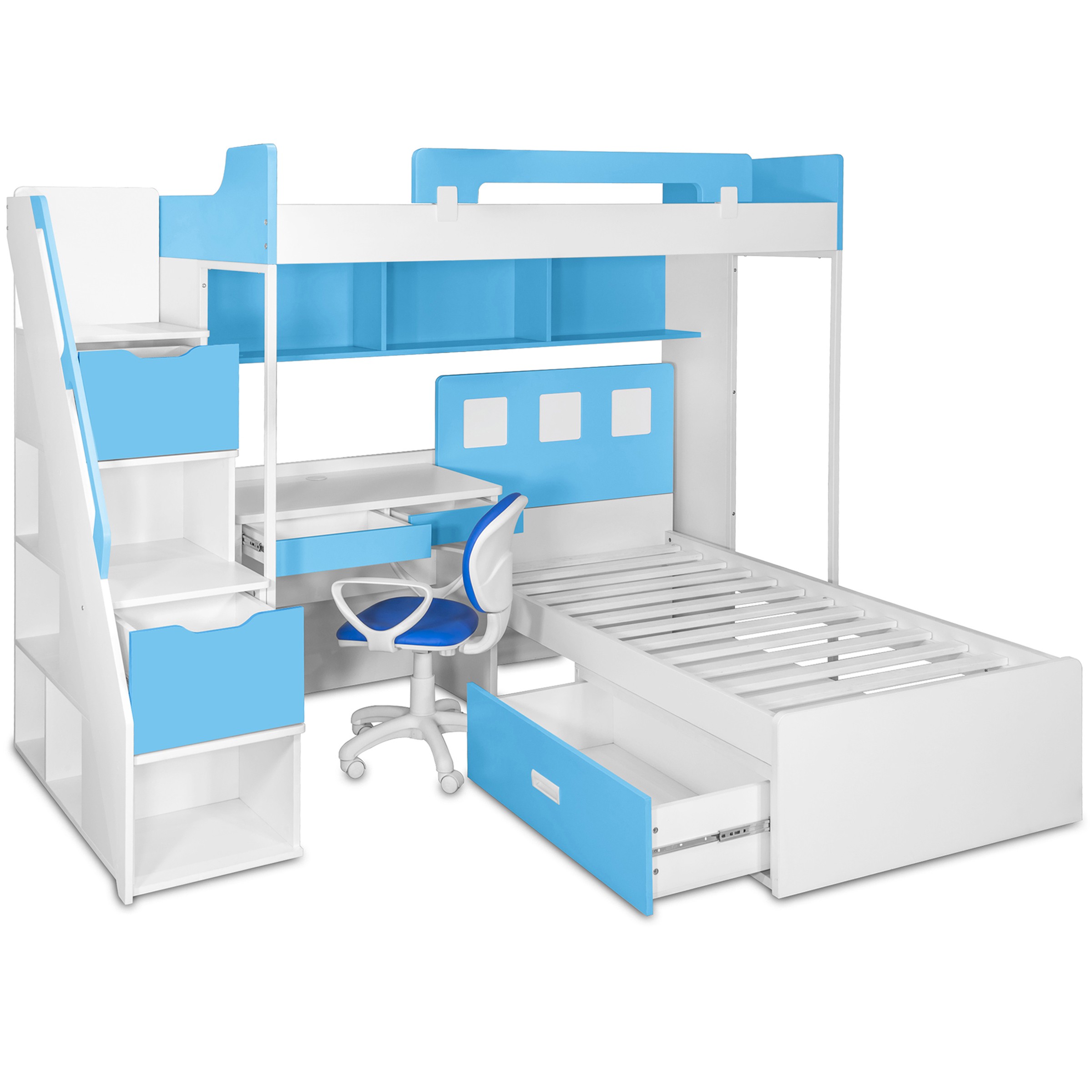 Milano bunk bed with study table chair kids bunk beds