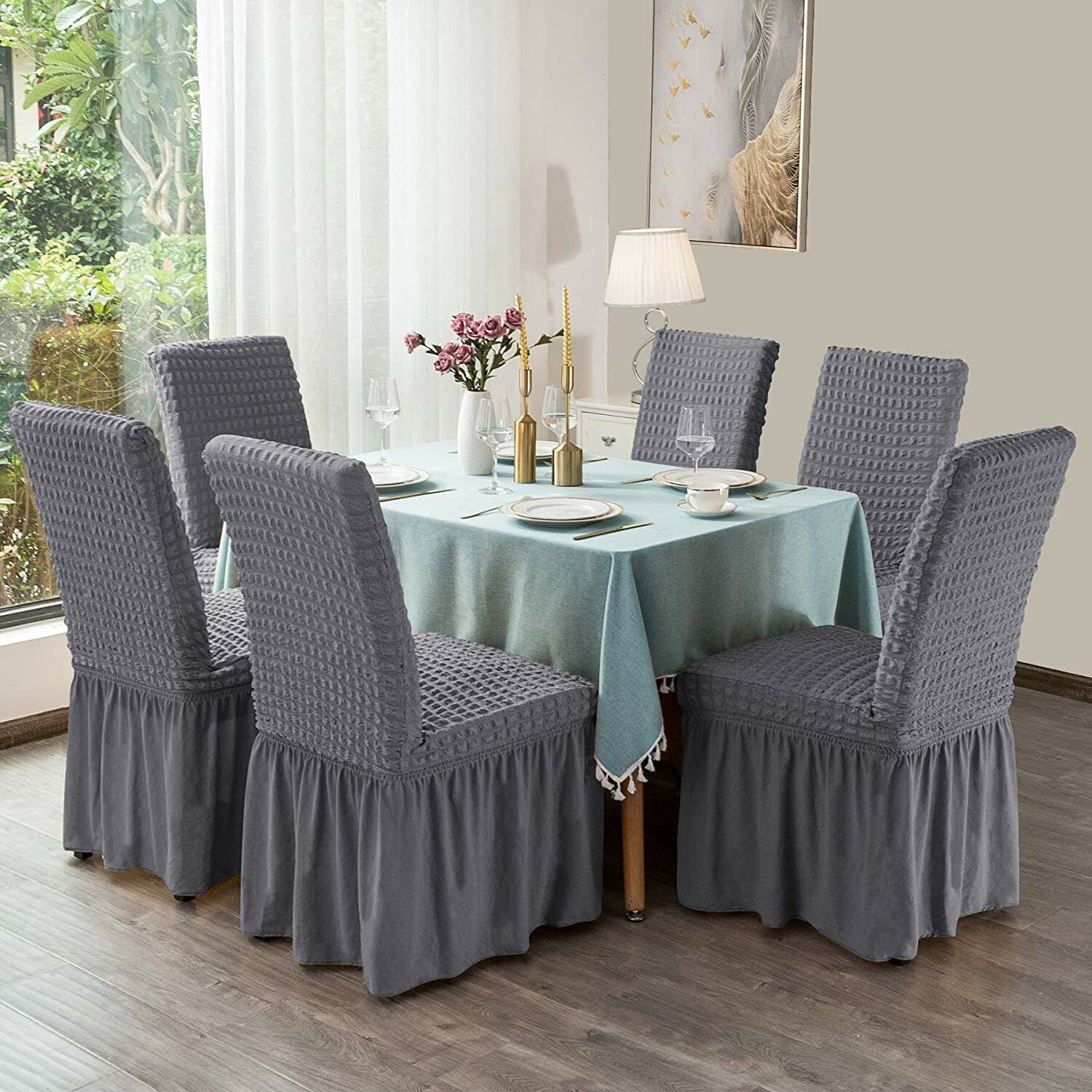 Modern dining chair covers with full coverage