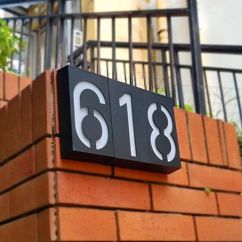 Modern LED Solar House Number
