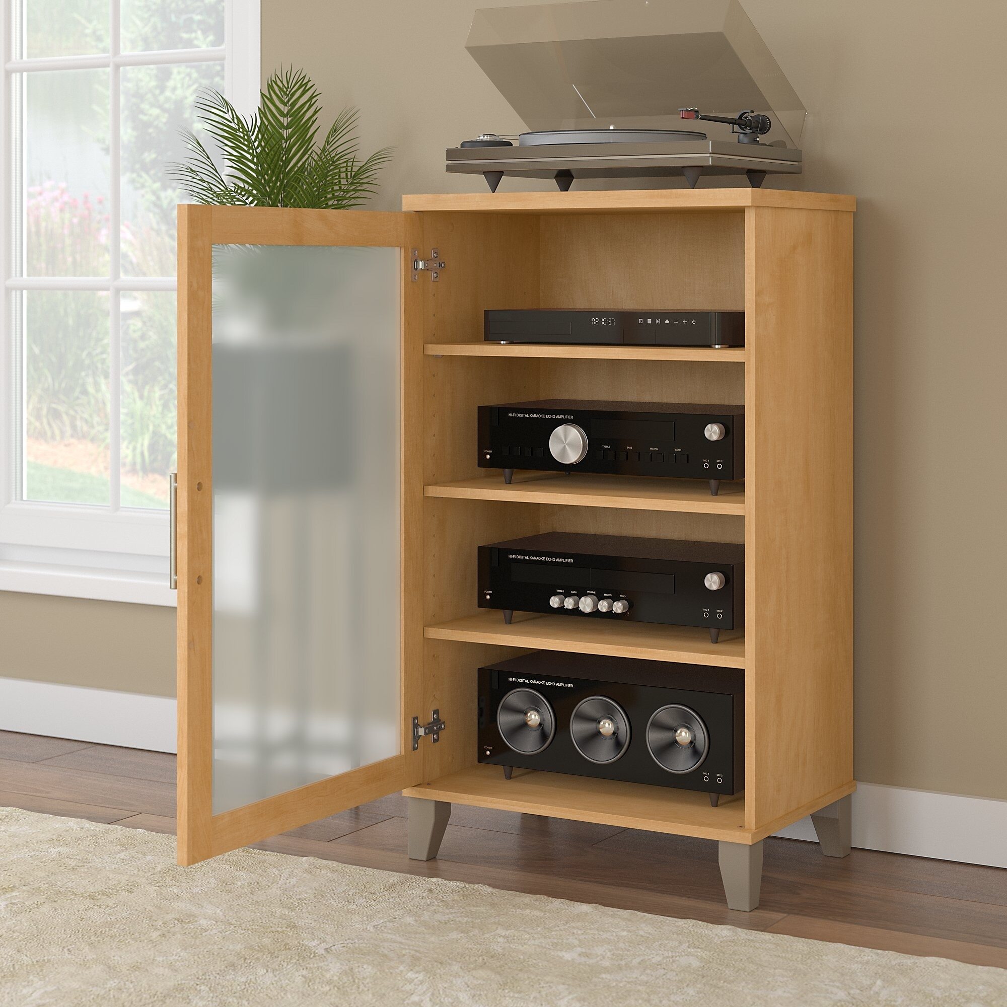 Modernize a Stereo Cabinet with Glass Doors with Accessories