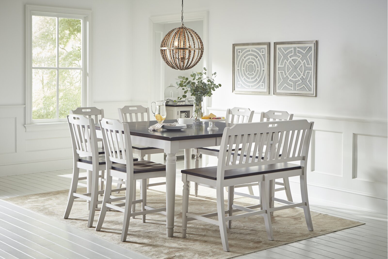More rustic high top dining table set for 8 