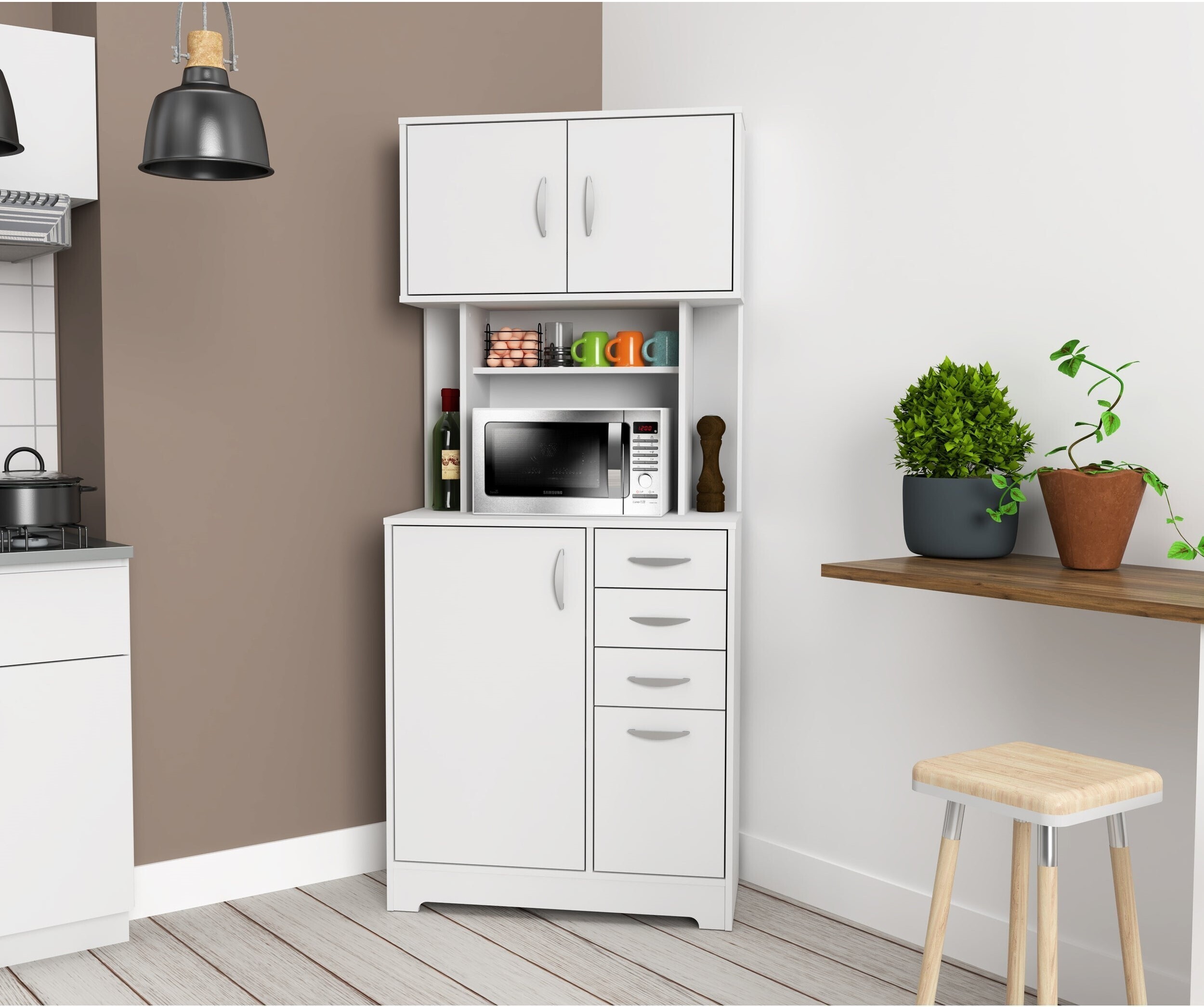 Narrow kitchen cabinets (open corner models)