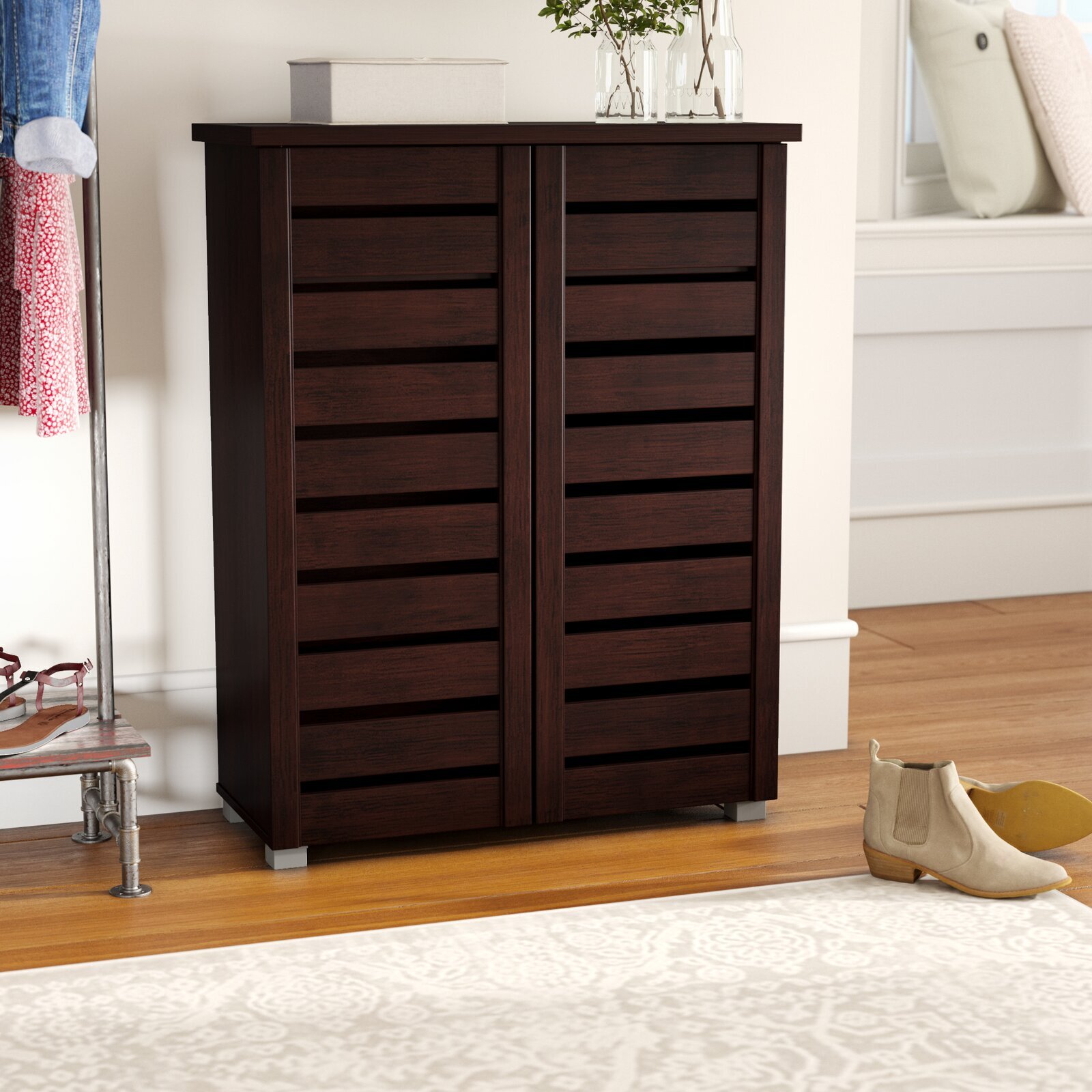 Tall Narrow Shoe Racks - Foter  Shoe storage cabinet, Wood shoe storage, Shoe  storage solutions