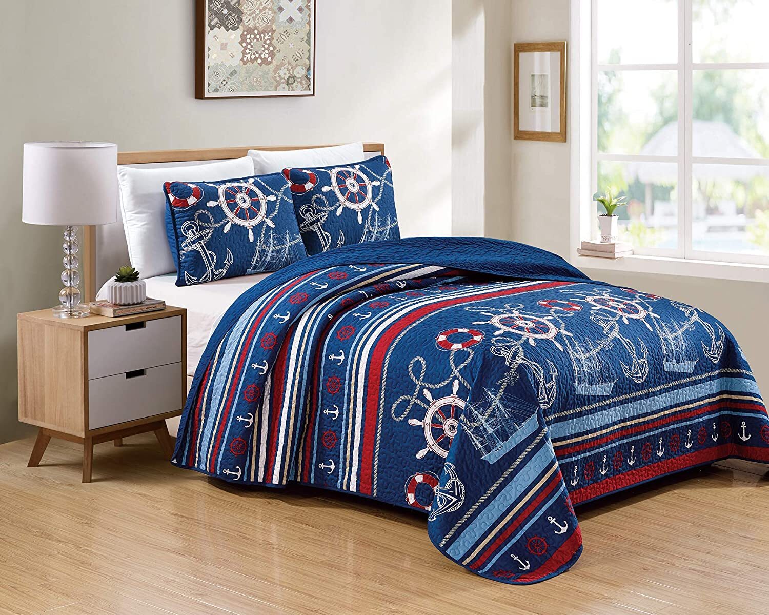 Navy Nautical Themed Quilt Pattern