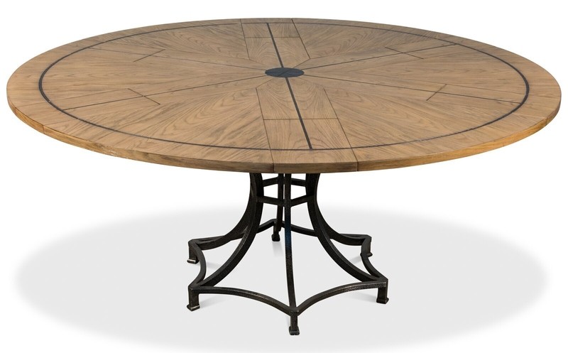 Oak Wood Large Round Dining Table