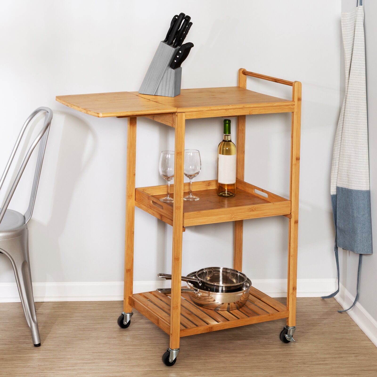 Open Cart Converted to Portable Kitchen Island