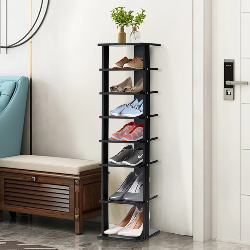 Open Compact Floor Standing Tall Shoe Rack - Foter