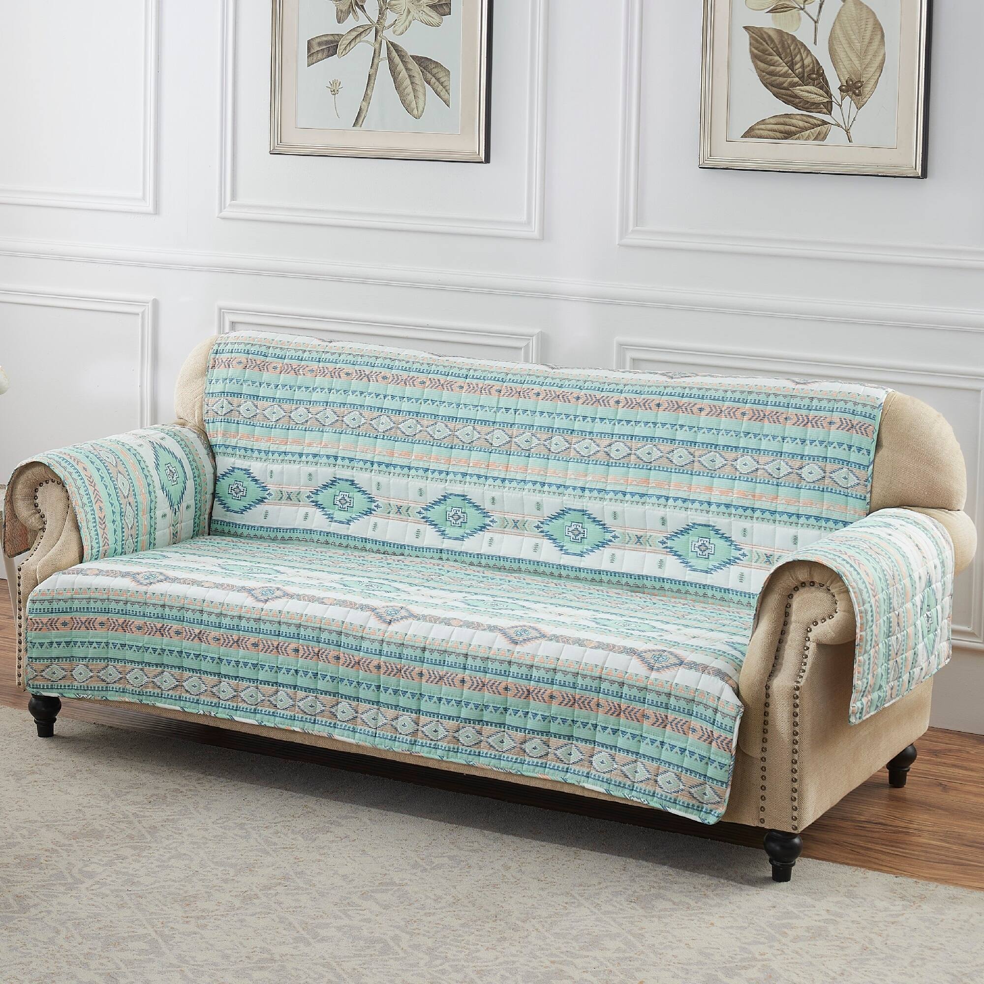    or an eclectic or Navajo print sofa