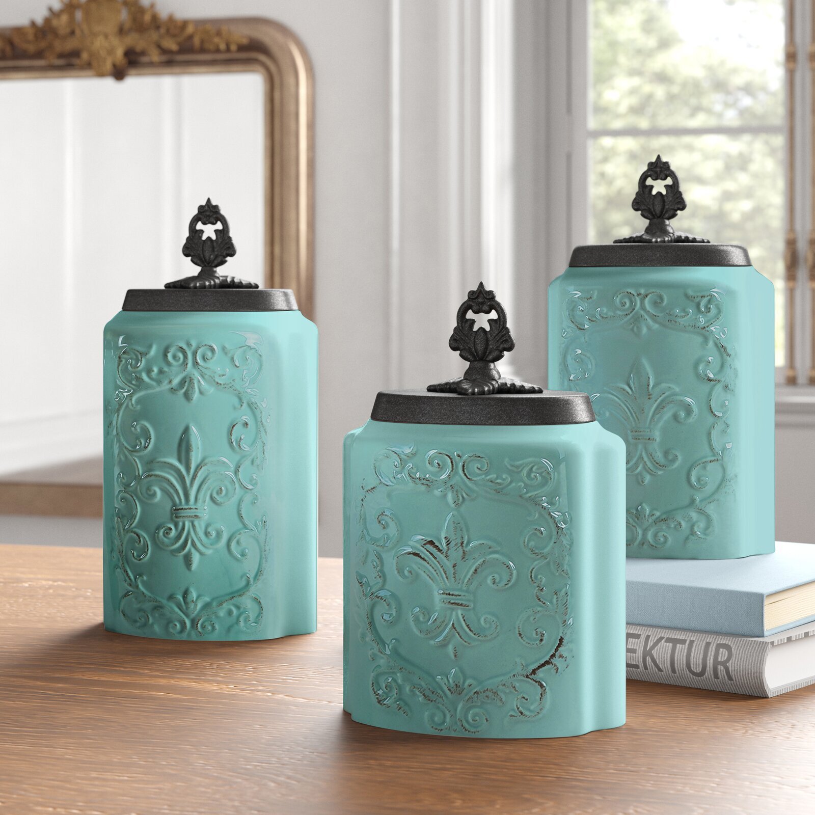 Ornate country canister set