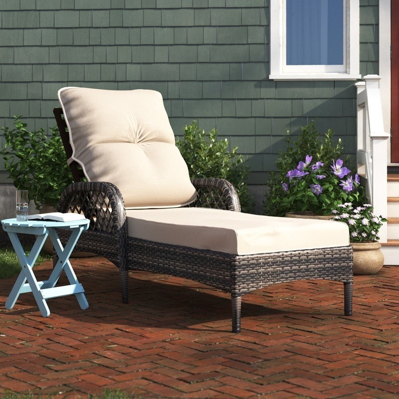 Outdoor Reclining Chaise With Cushions