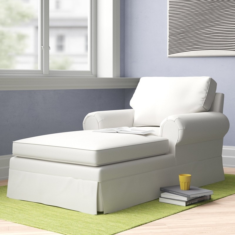 Oversized One Person Chaise Lounge With Two Recessed Arms