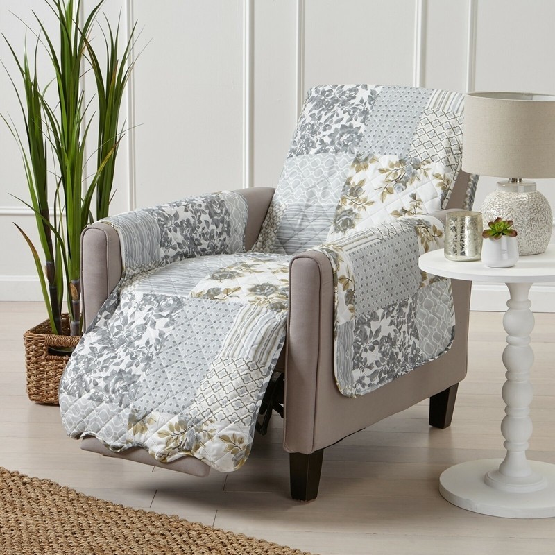 Patchwork Box Cushion Recliner Slipcover