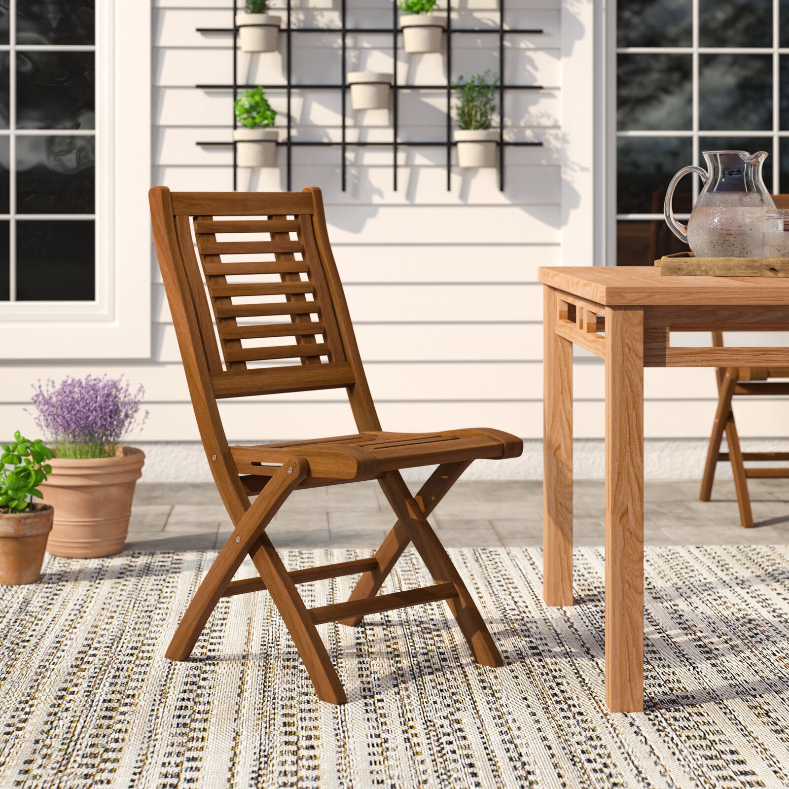 Patio foldable dining chairs