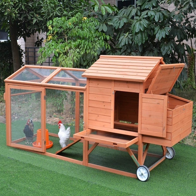 PawHut 96 5” Chicken Coop Outdoor Run and Nesting Box