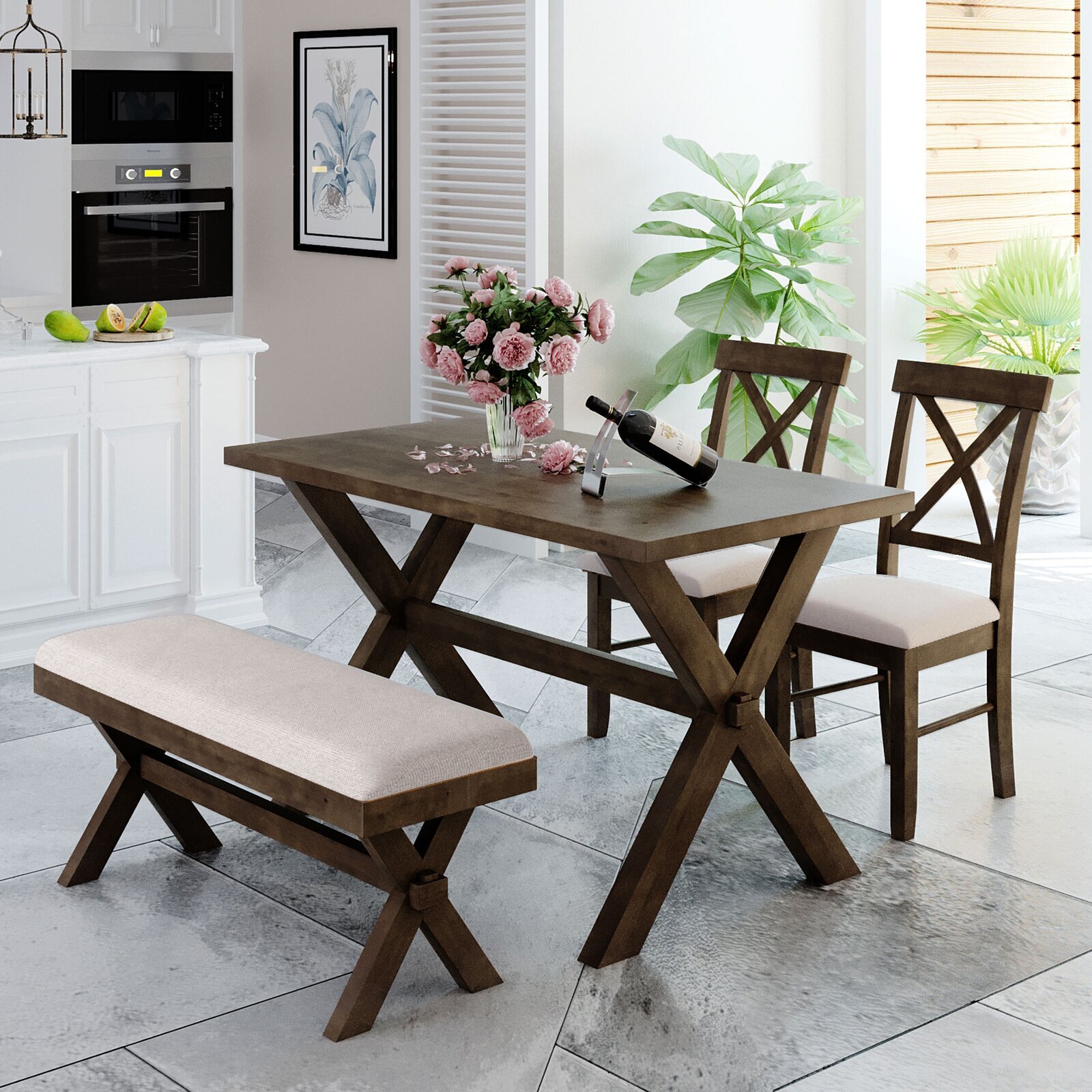 Small Dinette Sets For Small Kitchen Spaces Ideas On Foter   Picnic Bench Style Dinette Set 