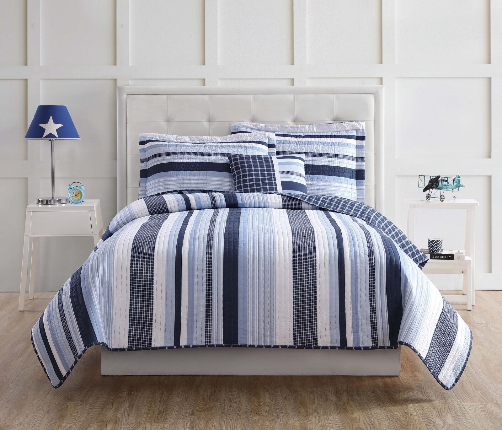 Plaid and Stripe Nautical Quilt Pattern
