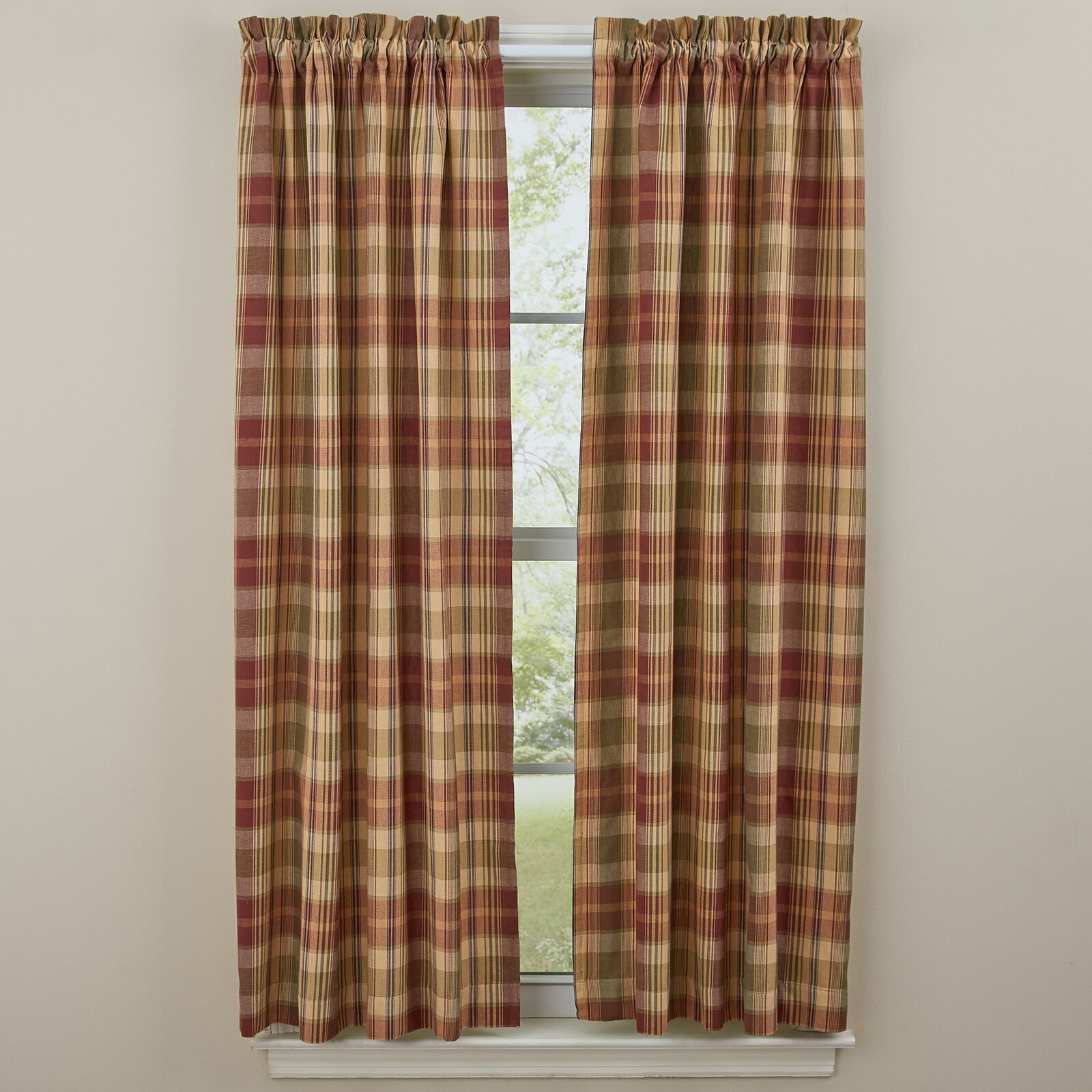 Plaid curtain for bedroom