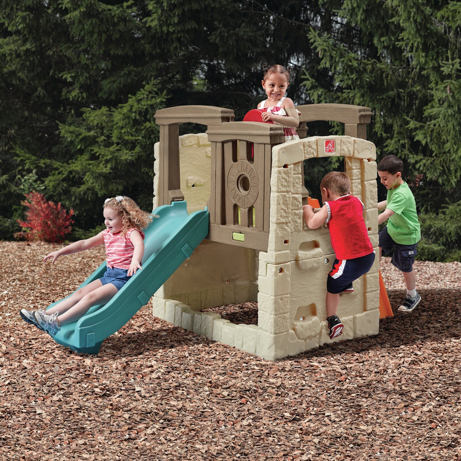 Plastic Outdoor Playhouse with Slide