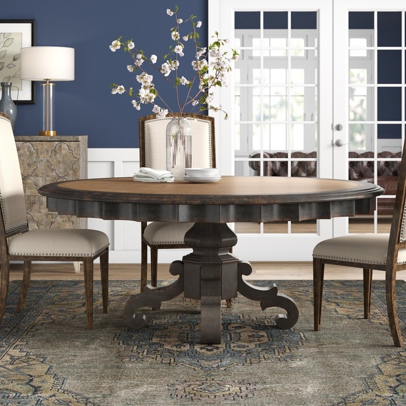 Poplar Oak Large Round Dining Room Table