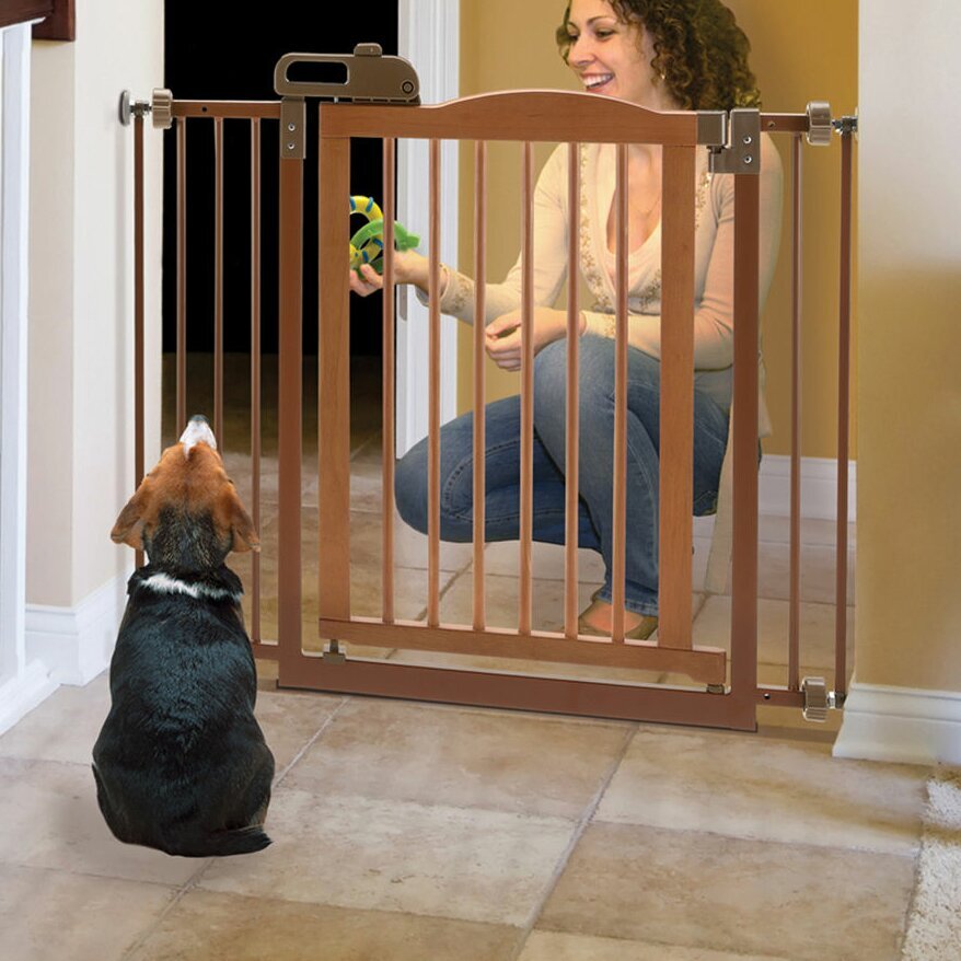 Pressure Mounted Wooden Door Gate for Dogs