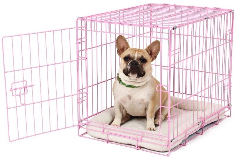 Pretty dog crate with portable features