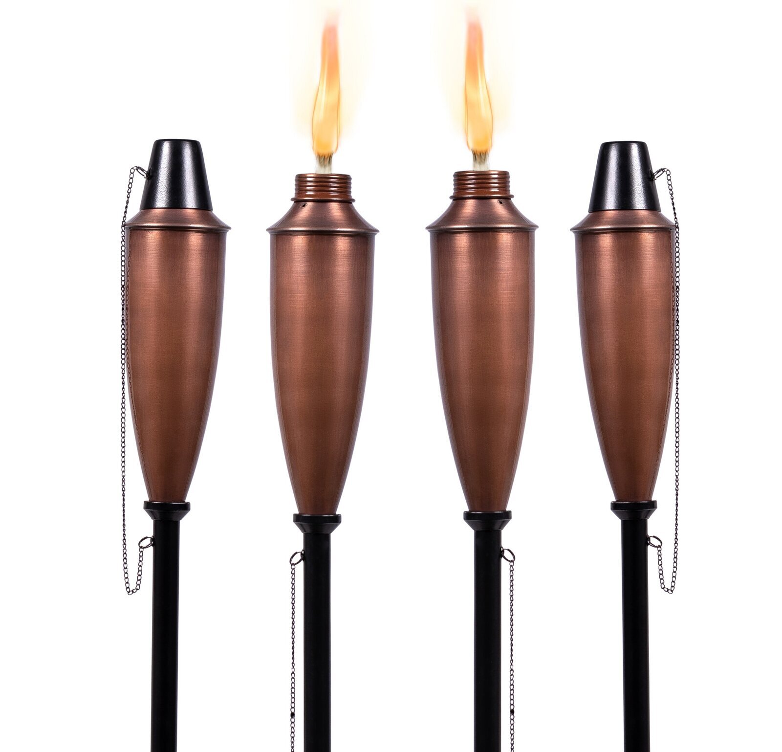 Real outdoor flame lights in a torch design
