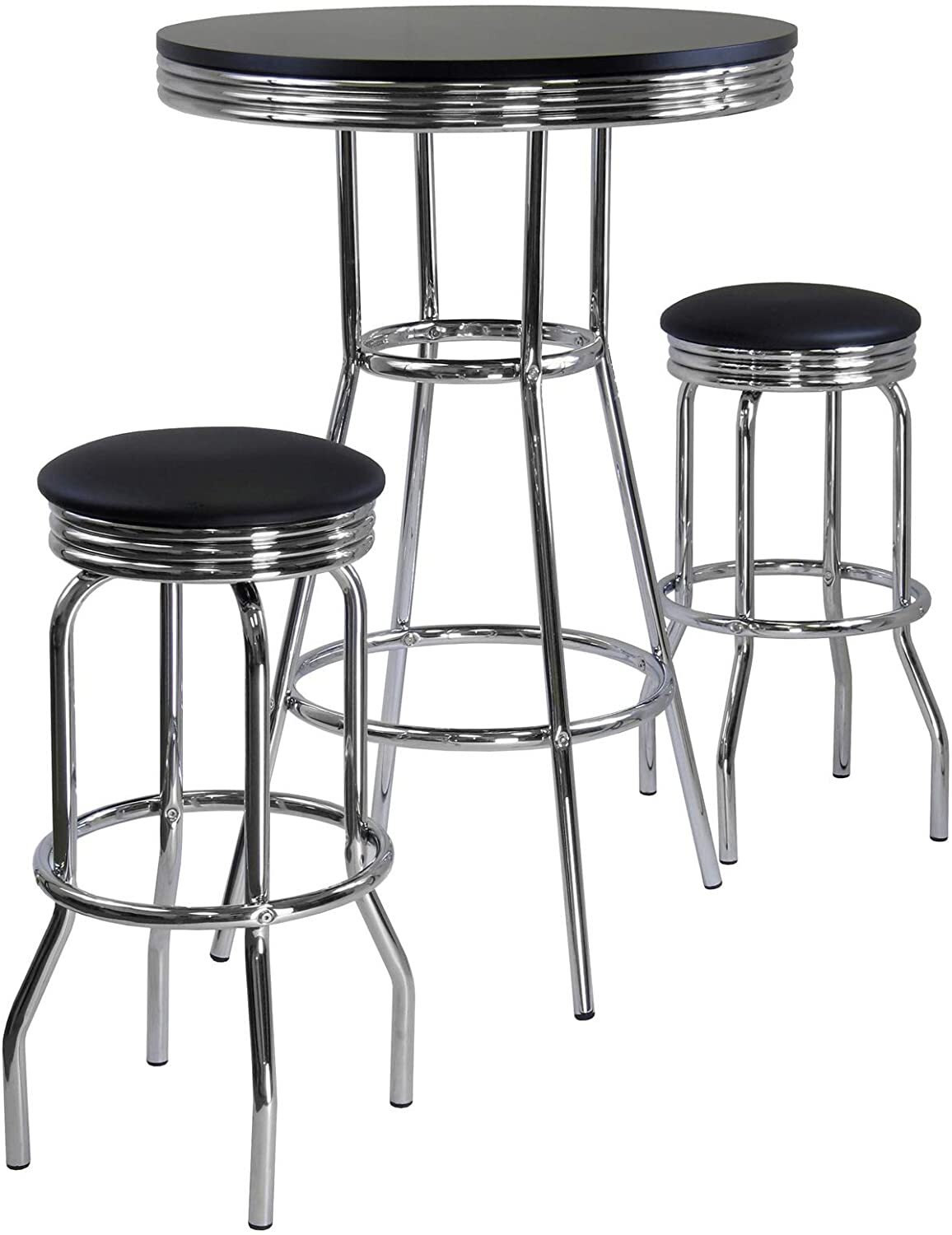 Retro tall table and chairs for cocktail hour