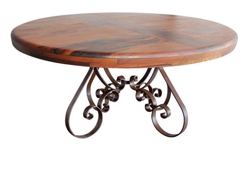 Rust Brown Iron Big Round Dining Table