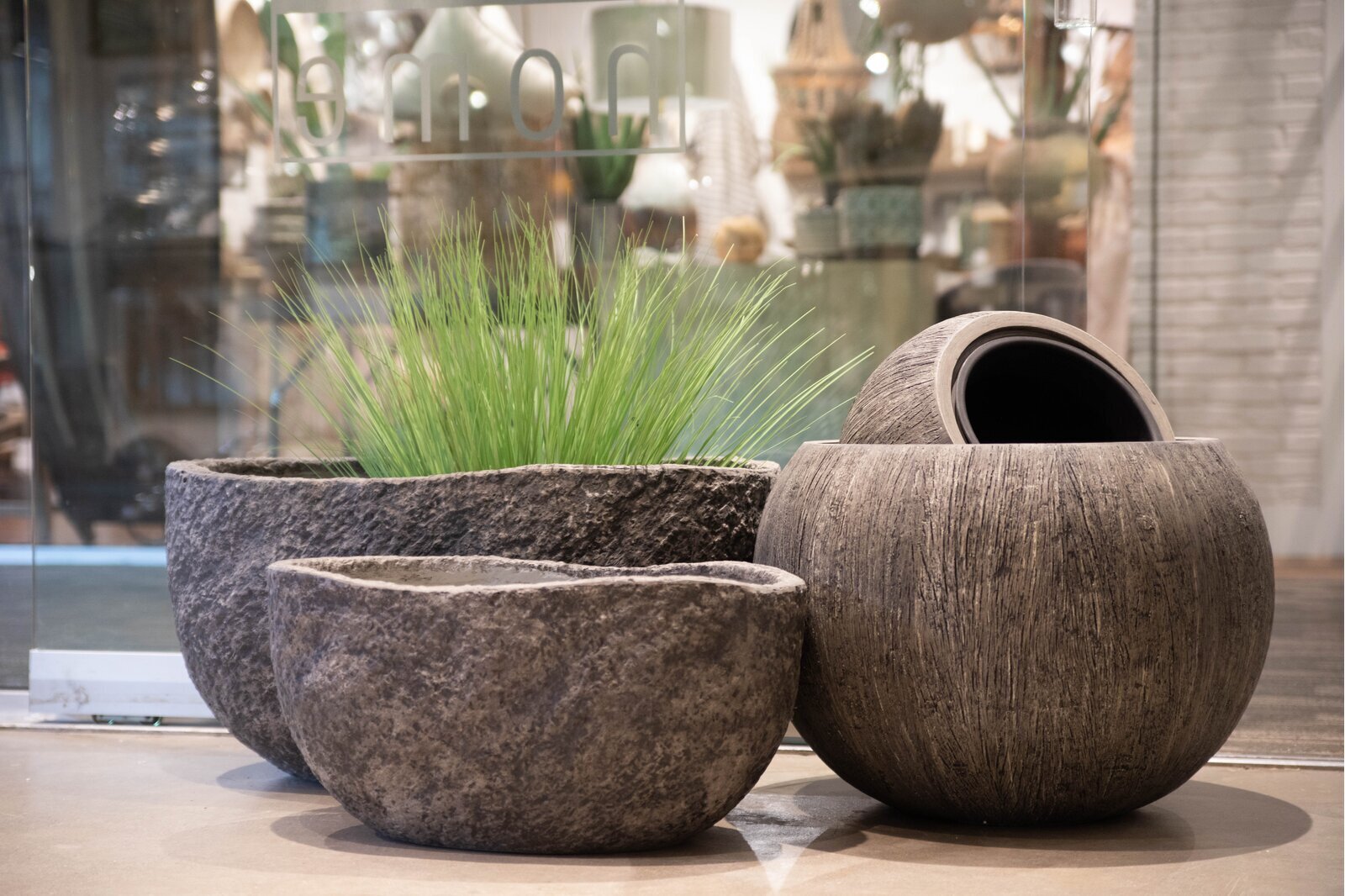 Rustic All Natural Large Outdoor Vases as Planter Bowls