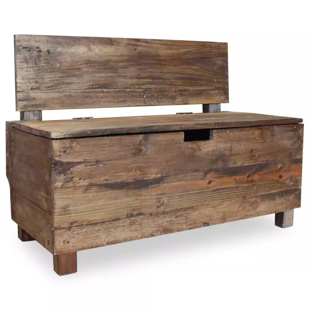Rustic Farmhouse Bench With Back for Home Tavern