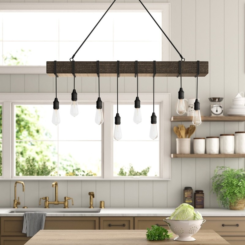 Rustic Kitchen Pendant Hanging Lightbulbs