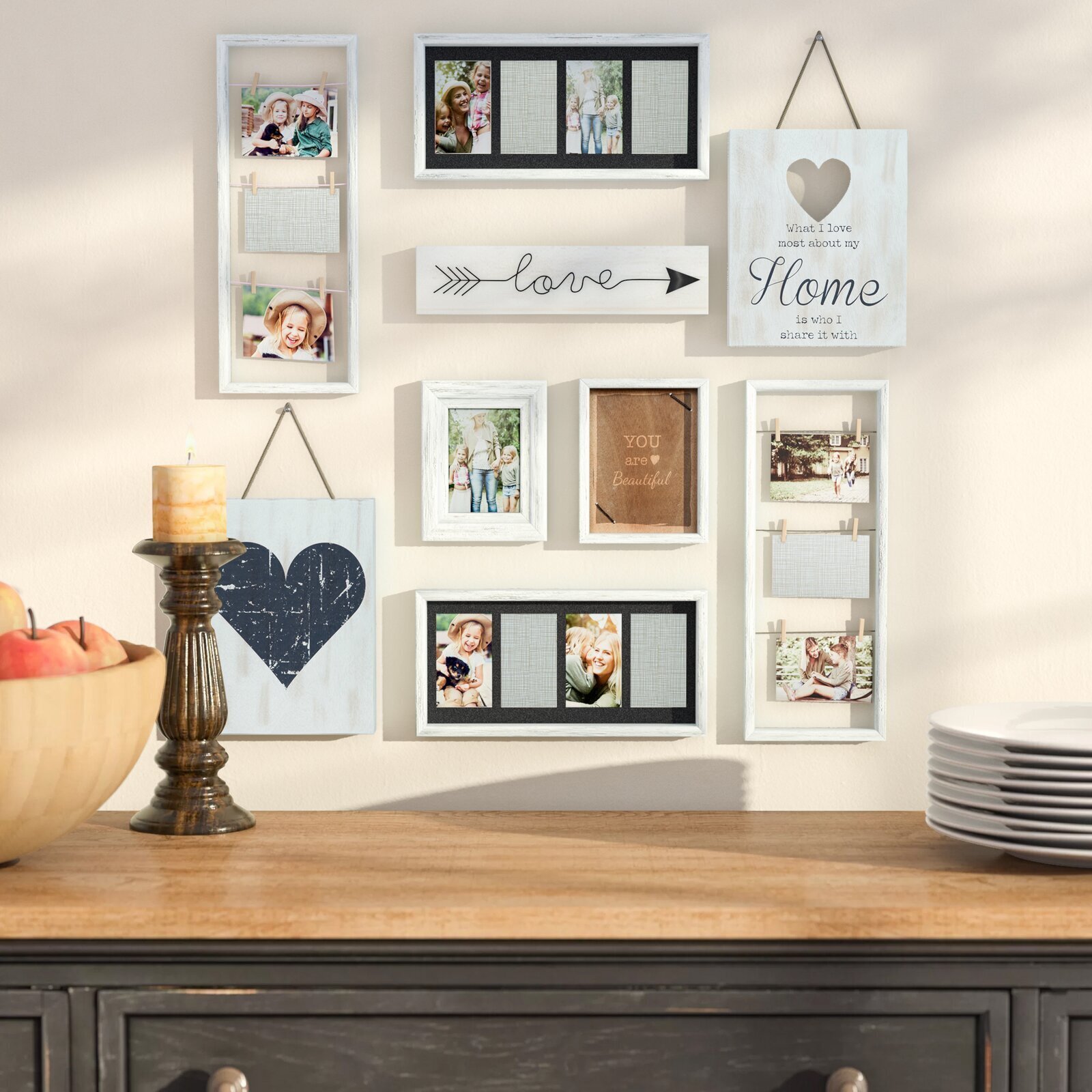 wall photo collage layout ideas