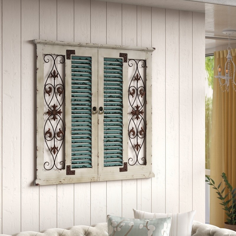 Rustic Wood and Metal Old Shutter Decor 