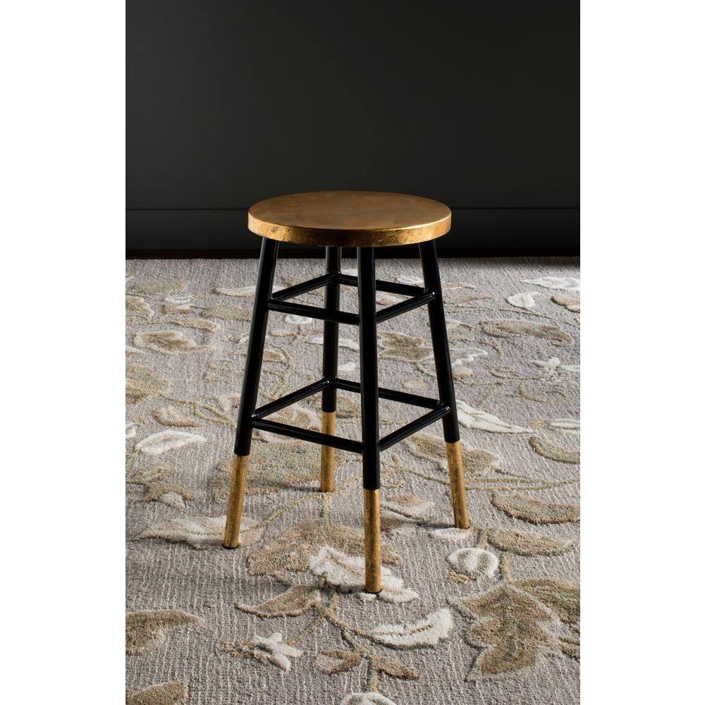 Safavieh emery 24 in black and gold bar stool fox3231c