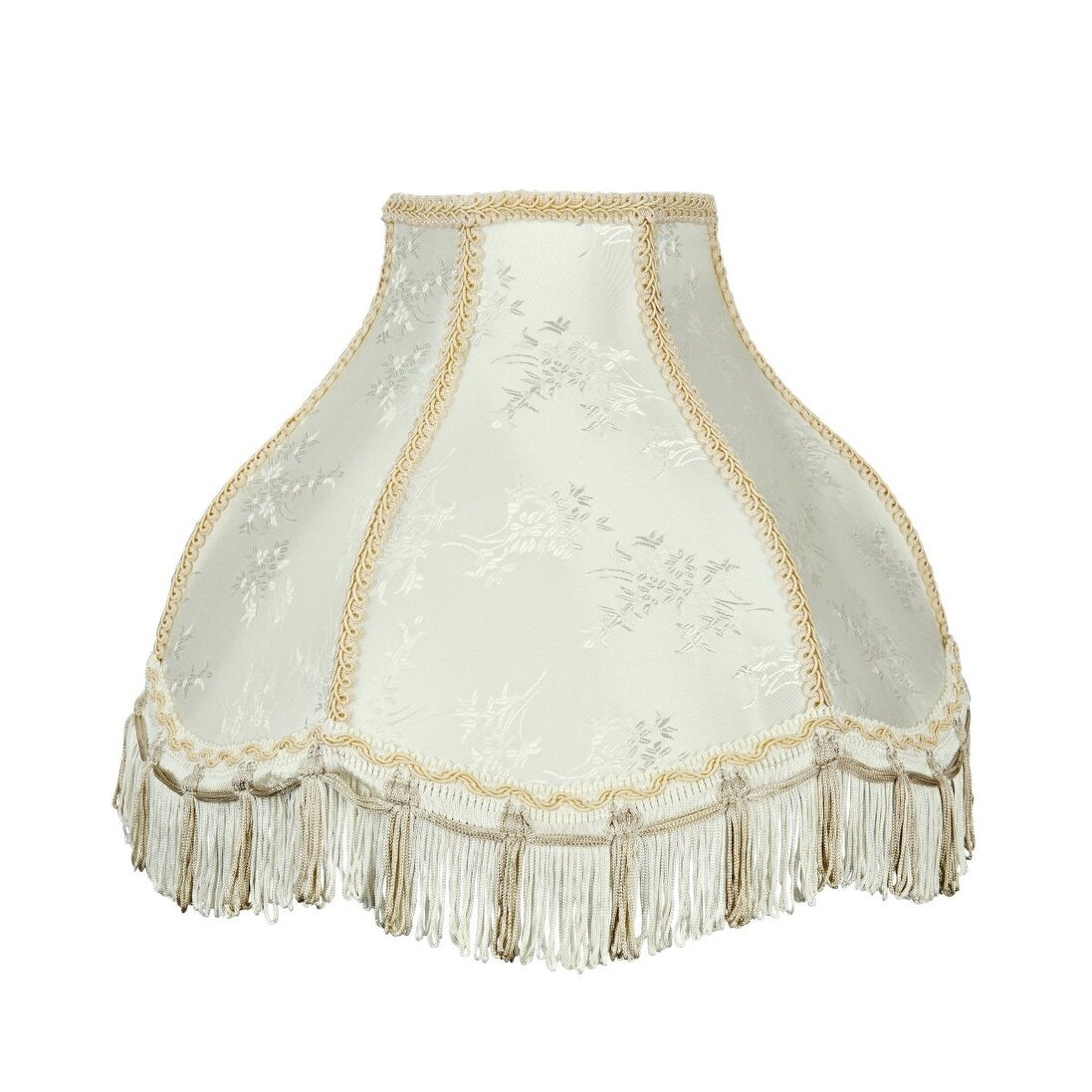 Scallop Bell Asian Lamp Shades with Fringe Design