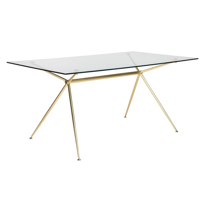 Scandinavian glass top rectangular dining table