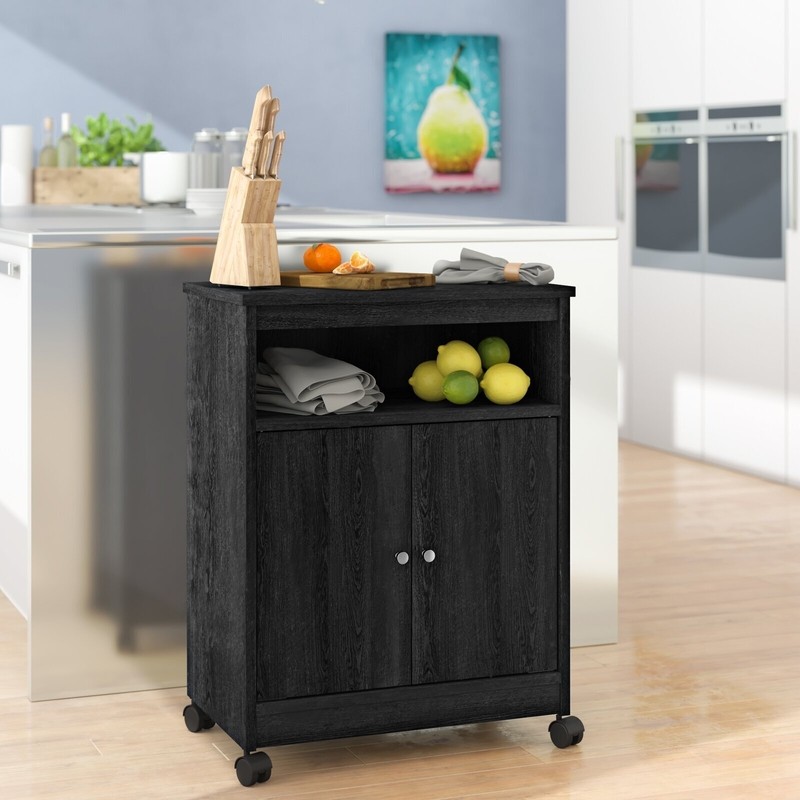 Short Freestanding Kitchen Pantry Cabinet with Wheels