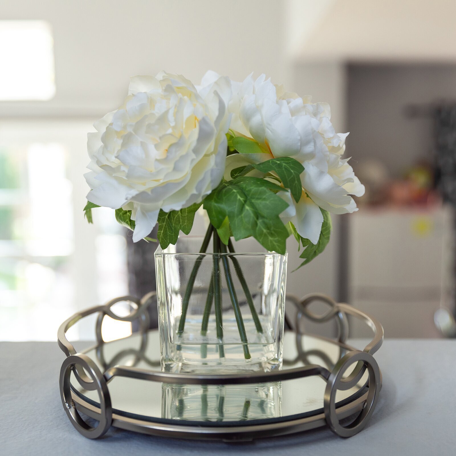 Silk flower arrangements for dining room table 