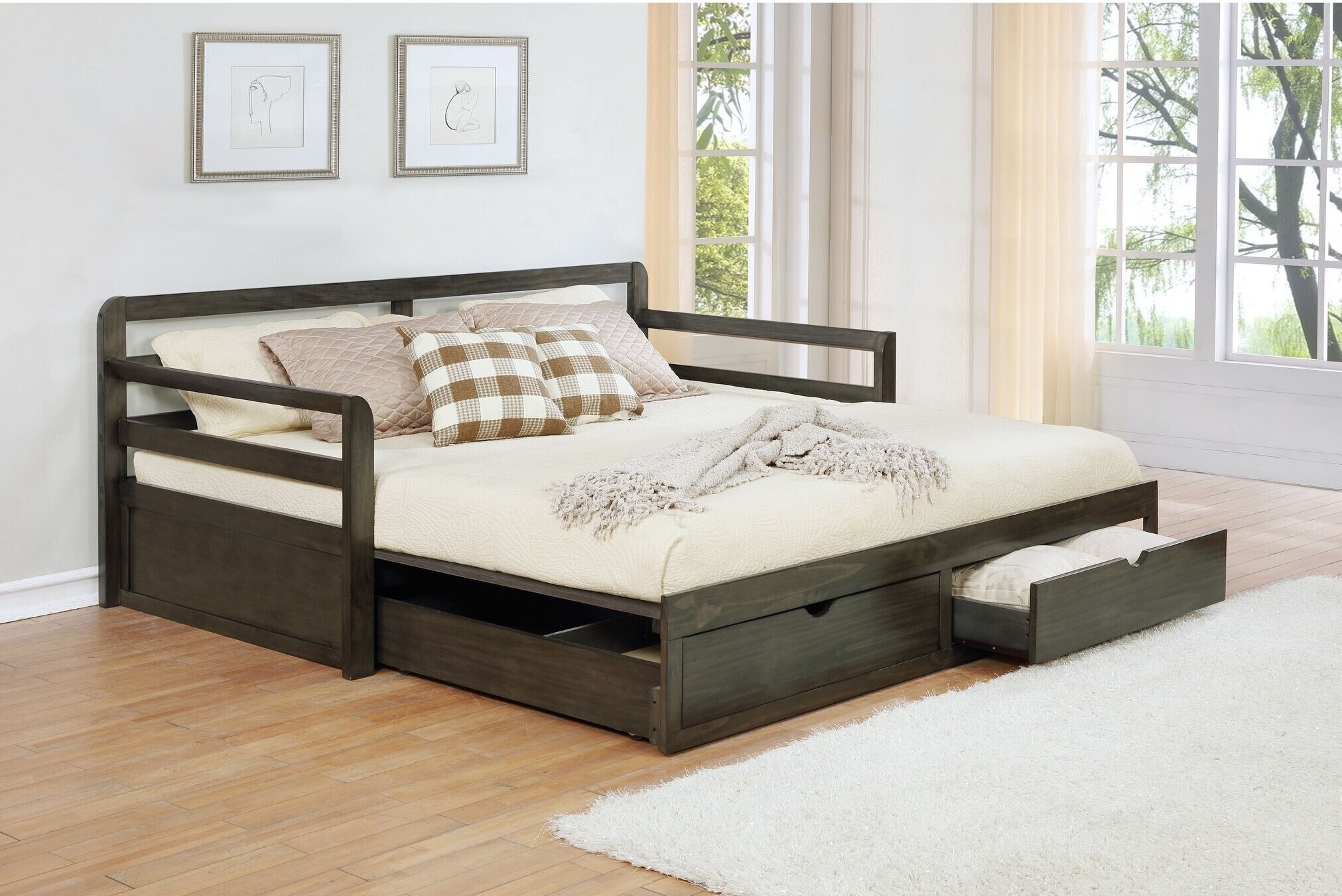Silla Grey Two Drawer Daybed