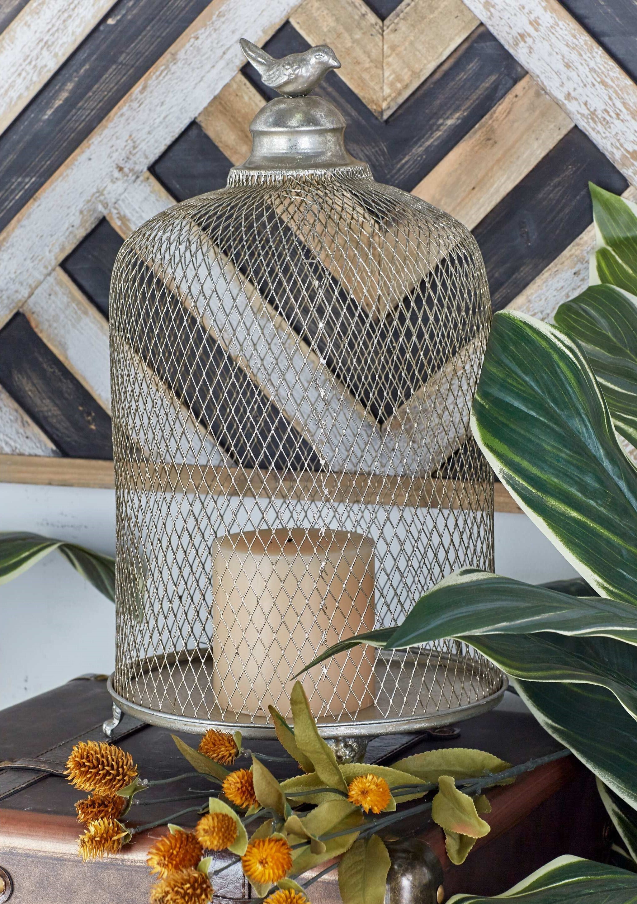 Silver Mesh Iron Birdcage Lanterns
