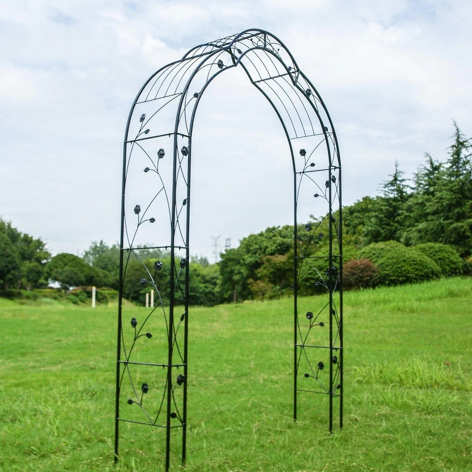 Simple metal garden arbors and trellises for your garden